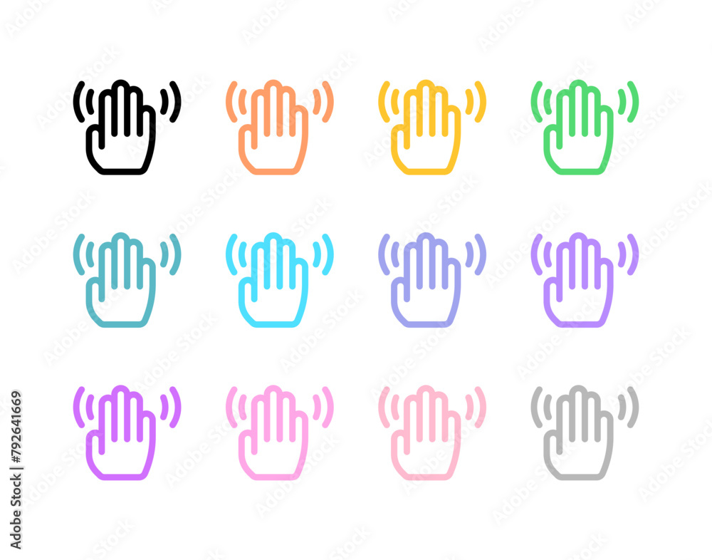 Editable hand wave vector icon. Part of a big icon set family. Perfect for web and app interfaces, presentations, infographics, etc Editable hand wave vector icon. Part of a big icon set family. Perfect for web and app interfaces, presentations, infographics, etc