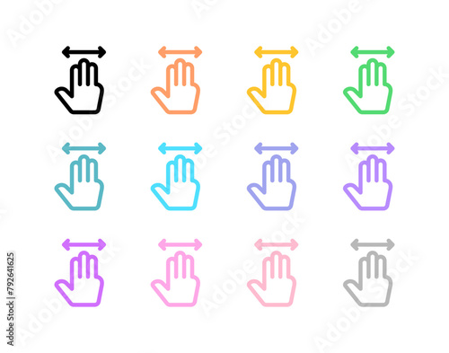 Editable three fingers move vector icon. Part of a big icon set family. Perfect for web and app interfaces  presentations  infographics  etc