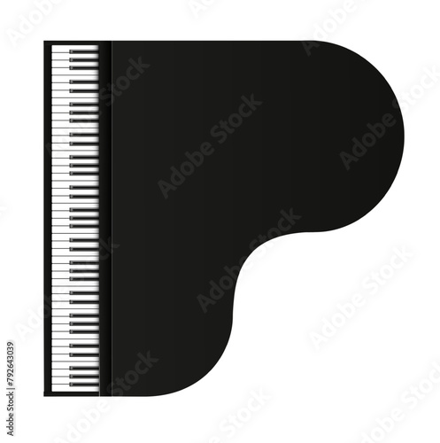 grand piano musical instrument row of black and white keys vector