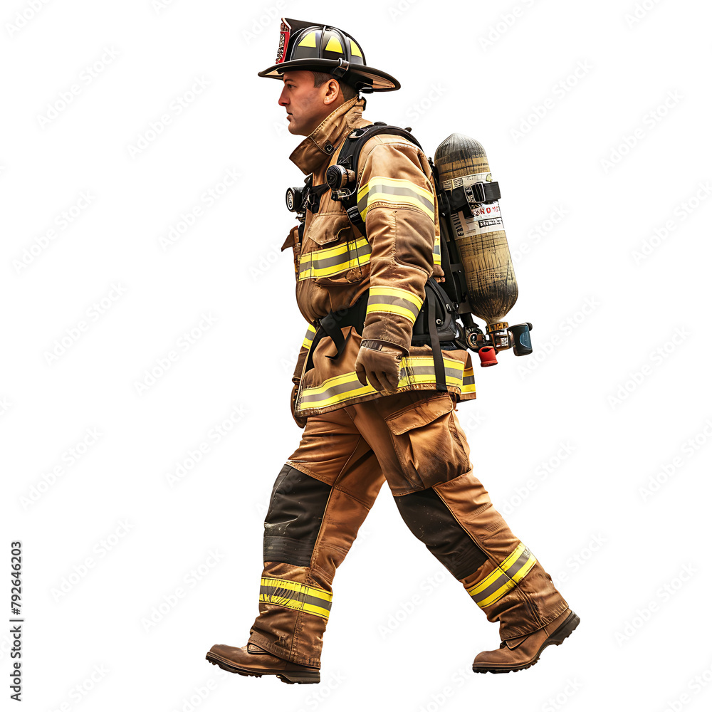 Portrait of fire man walking, Walk to the left, Isolated on transparent background. Portrait of fire man walking, Walk to the left, Isolated on transparent background.