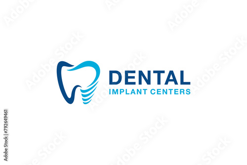Dental implant treatment logo design.