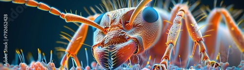 A detailed illustration of an ant as seen through a scanning electron microscope, highlighting its complex anatomy photo