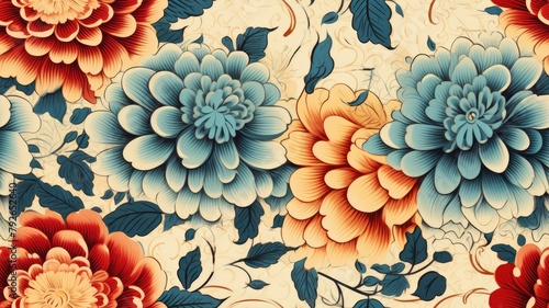 Vintage floral card. Beautiful garden flowers. Peonies, roses, tulips, lily, hydrangea on black background. SEAMLESS PATTERN