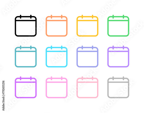 Editable vector empty calendar icon. Part of a big icon set family. Perfect for web and app interfaces, presentations, infographics, etc