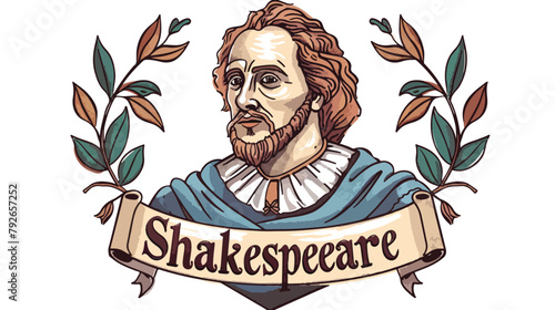 Vector illustration of William Shakespeare portrait white