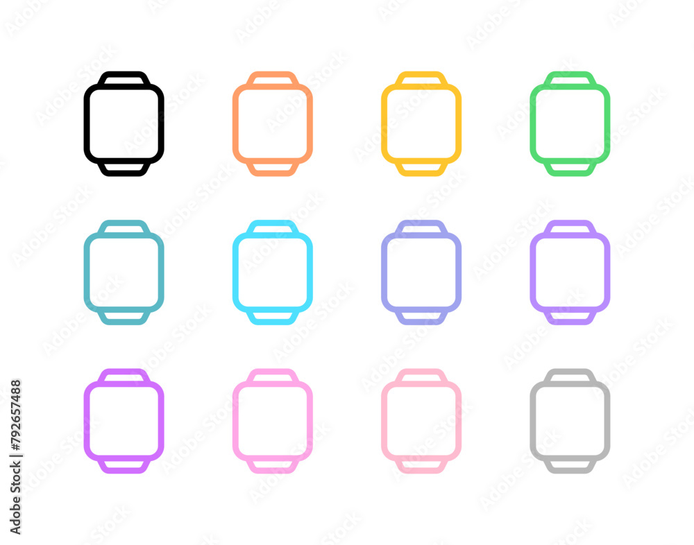 Editable vector blank square smartwatch screen icon. Part of a big icon set family. Perfect for web and app interfaces, presentations, infographics, etc Editable vector blank square smartwatch screen icon. Part of a big icon set family. Perfect for web and app interfaces, presentations, infographics, etc