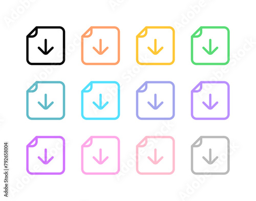 Editable vector download file icon. Part of a big icon set family. Perfect for web and app interfaces  presentations  infographics  etc