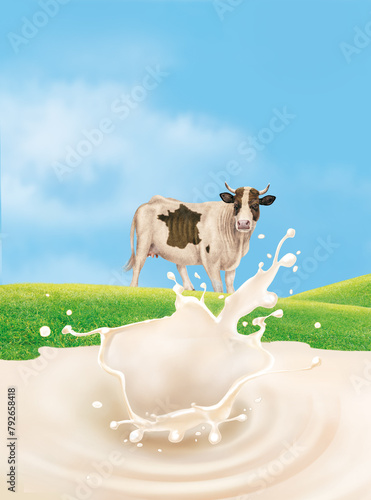 vache laitière, ferme, animal, champ, bétail, giclé de lait, Franc, du dos, de face, gazon, prairie, agricultura, exploitation laitière, blanc, lait, alpage, vert, noir, agriculture, mollet, nature, p photo