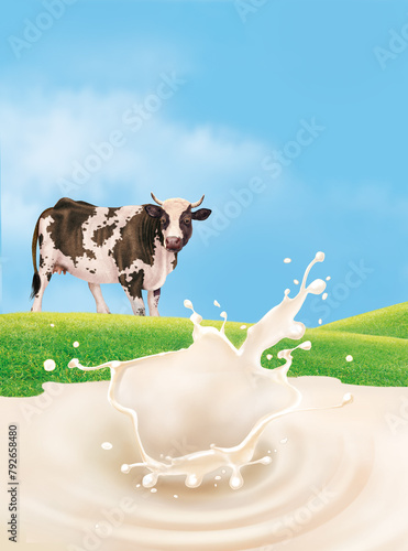 vache laitière, ferme, animal, champ, bétail, giclé de lait, Franc, du dos, de face, gazon, prairie, agricultura, exploitation laitière, blanc, lait, alpage, vert, noir, agriculture, mollet, nature, p photo