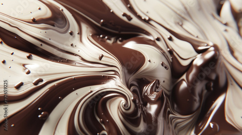Swirl of descent dark milk chocolate photo