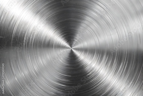 Radial, silver metal texture background illustration. photo
