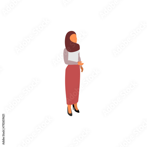 pose of woman in pink dress fashion