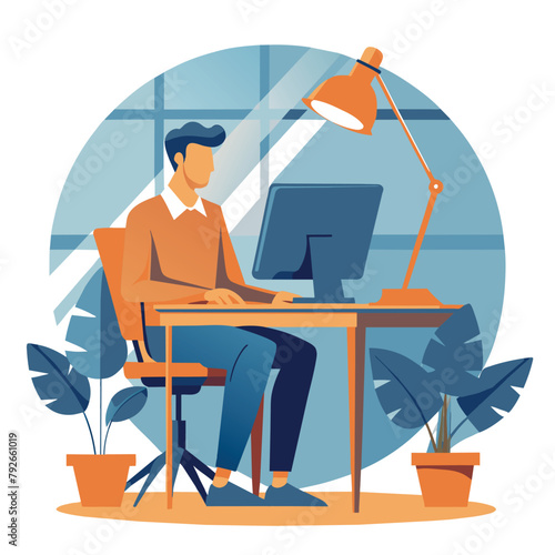 Mastering the Workplace: Essential Tactics for Success in the Office Environment, illustration, work, office, men, boy, vector, icon