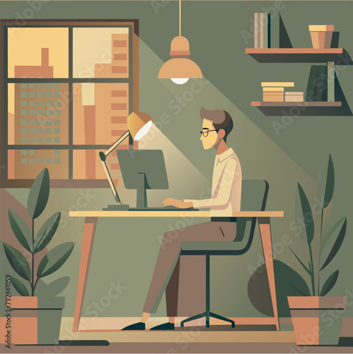 Navigating the Corporate Landscape: Strategies for Success in the Office Environment, illustration, work, office, men, boy, vector