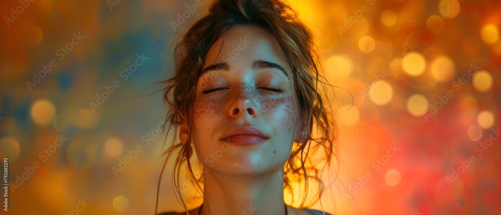 A portrait capturing the spiritual aura and healing energy of a woman. Concept Spiritual Portraits, Healing Energy, Women Empowerment A portrait capturing the spiritual aura and healing energy of a woman. Concept Spiritual Portraits, Healing Energy, Women Empowerment
