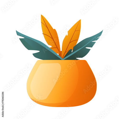 Indoor plant haworthia in a pot for interior decor at home, office, indoor use. Vector illustration isolated on white background. Trendy home decor with plants, urban jungle. Succulent