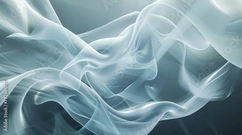 Smoke rings of swirling metallic vapor rise from an unseen source creating ethereal translucent shapes