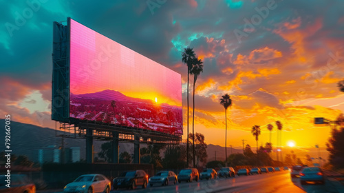 Large Screen Displaying Information on Roadside photo