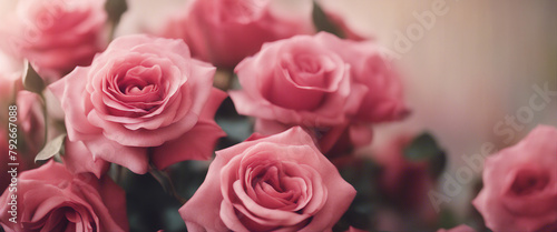 background with red and pink rose flowers