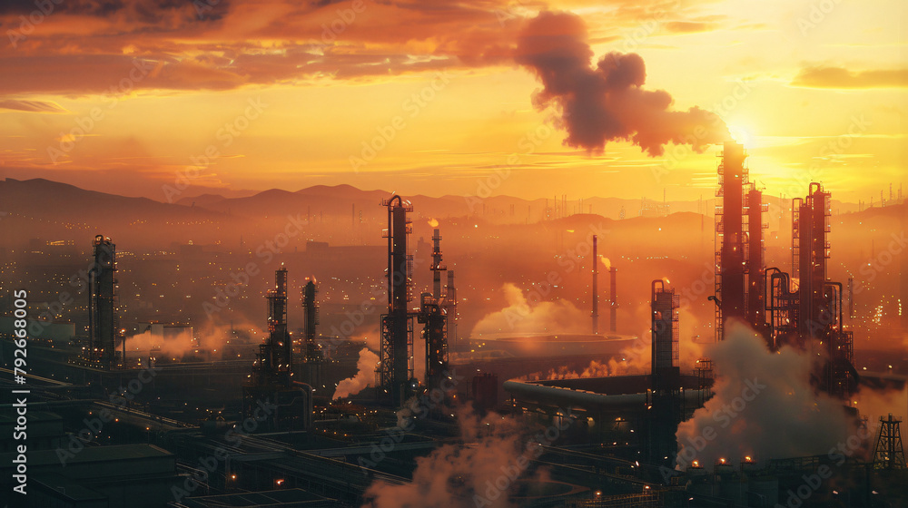 Oil Industry Refinery factory at Sunset Petroleum 