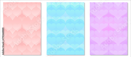 Many lines of hearts Stacked together in a distributed manner Use it as a background for a love story.									
