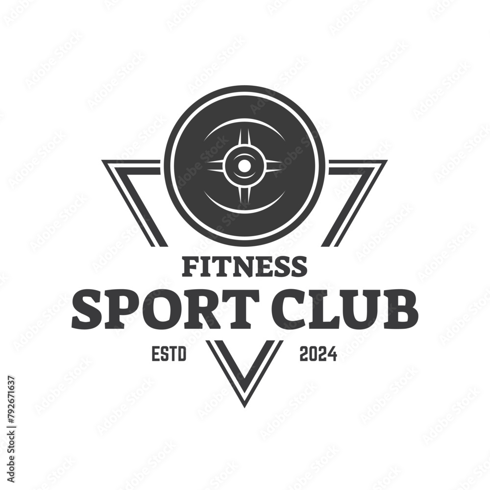 Vector barbell Plate logo design isolated on white background. Vector barbell Plate logo design isolated on white background.