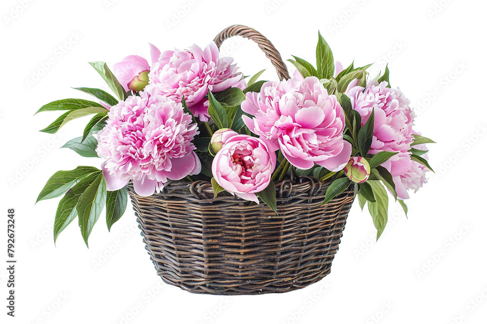 Peonies Displayed on Transparent Background