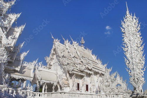 Chiang Rai, Thailand, a side view of the famous Wat Rong Khun also known as White Temple