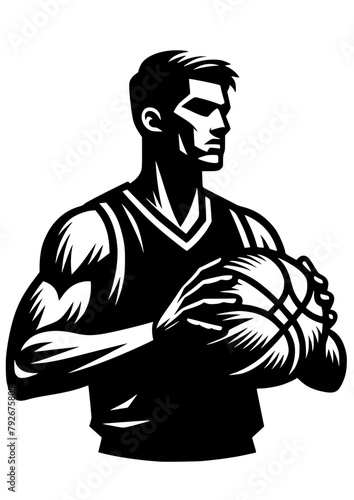 Basketball player SVG, Basketball player clipart, Basketball svg, Sports clipart, Basketball player silhouette	
