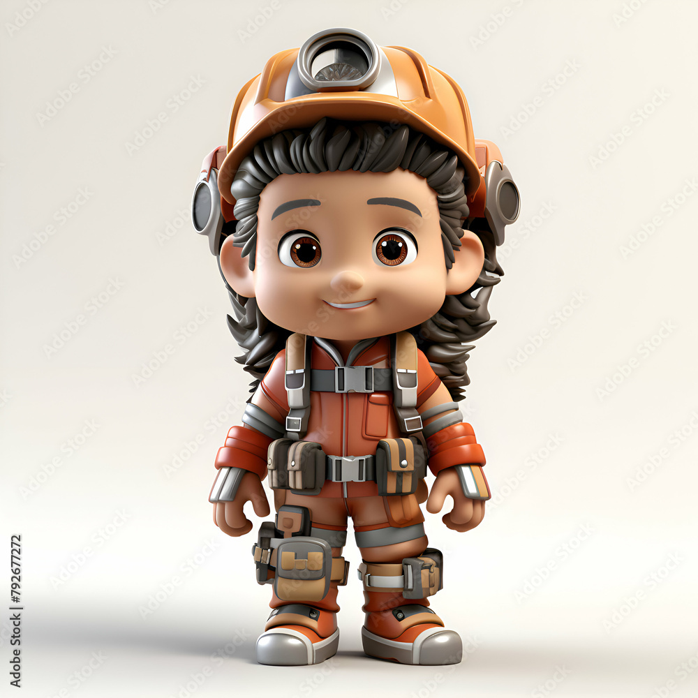 3D Render of Little Astronaut girl with helmet and safety goggles 3D Render of Little Astronaut girl with helmet and safety goggles