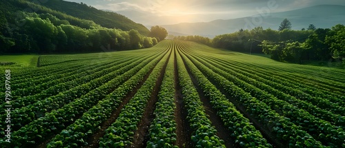 Renewable Energy and Shade for Crops: The Benefits of Agricultural Solar Panels. Concept Solar Panels, Renewable Energy, Agriculture, Shade, Crops