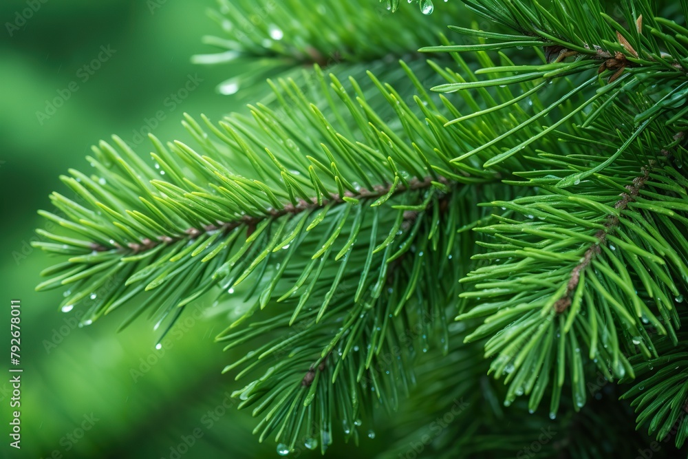 Fototapeta premium close-up Green Pine leaves on natural background
