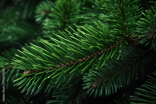 close-up Green Pine leaves on natural background
