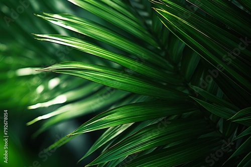 close-up Green palm leaves on natural background