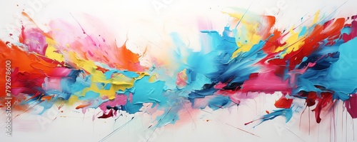 Colorful abstract painting with bright and vivid colors.