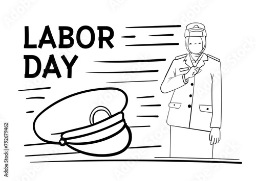 Sketch for World Labour day1 May with Grunge Background. Vector Illustration photo