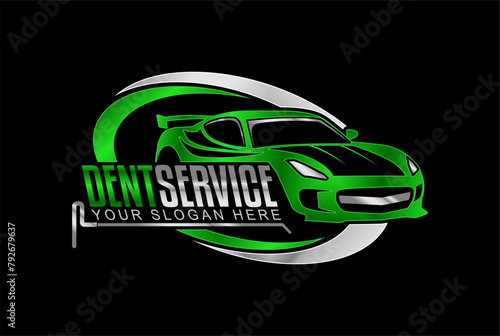 Dent pdr car automotive service logo template