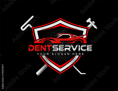 Dent pdr car automotive service logo template