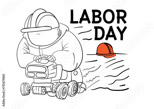 Sketch for World Labour day1 May with Grunge Background. Vector Illustration photo