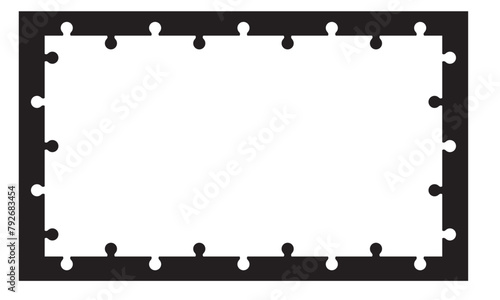 partly complete jigsaw puzzle edge vector frame cutout mask