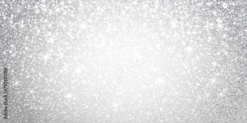 Silver and white glitter lights background. Sparkling glittering rain effect. Celebration backdrop for Christmas, wedding, birthday party. Luxury metallic banner, card. Vector.