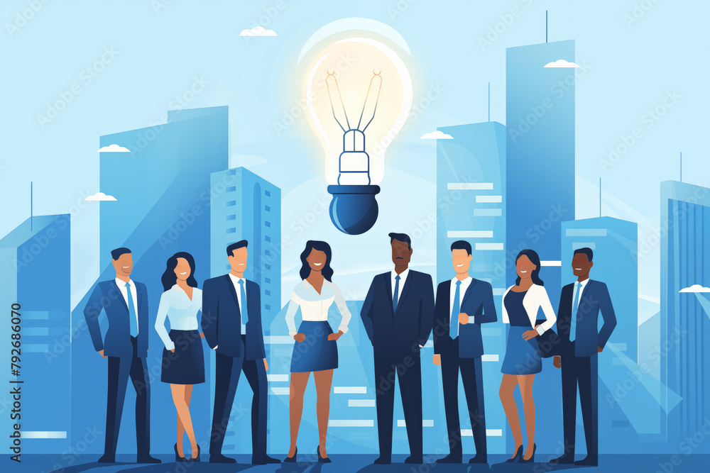 Business graphic vector modern style illustration of a business person ...