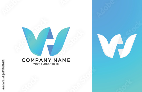 W initial letter typography for businesses starting with the letter W, accompanied by a vector W icon