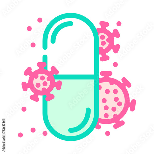 antivirals medicines pharmacy color icon vector. antivirals medicines pharmacy sign. isolated symbol illustration