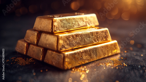 Wallpaper Mural gold bar, rich concept Torontodigital.ca