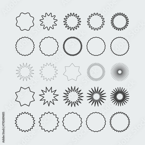 Star icons editable stroke. Celebration icon set, falling star symbol, firework, twinkle, glow template. A set of twinkling star signs
