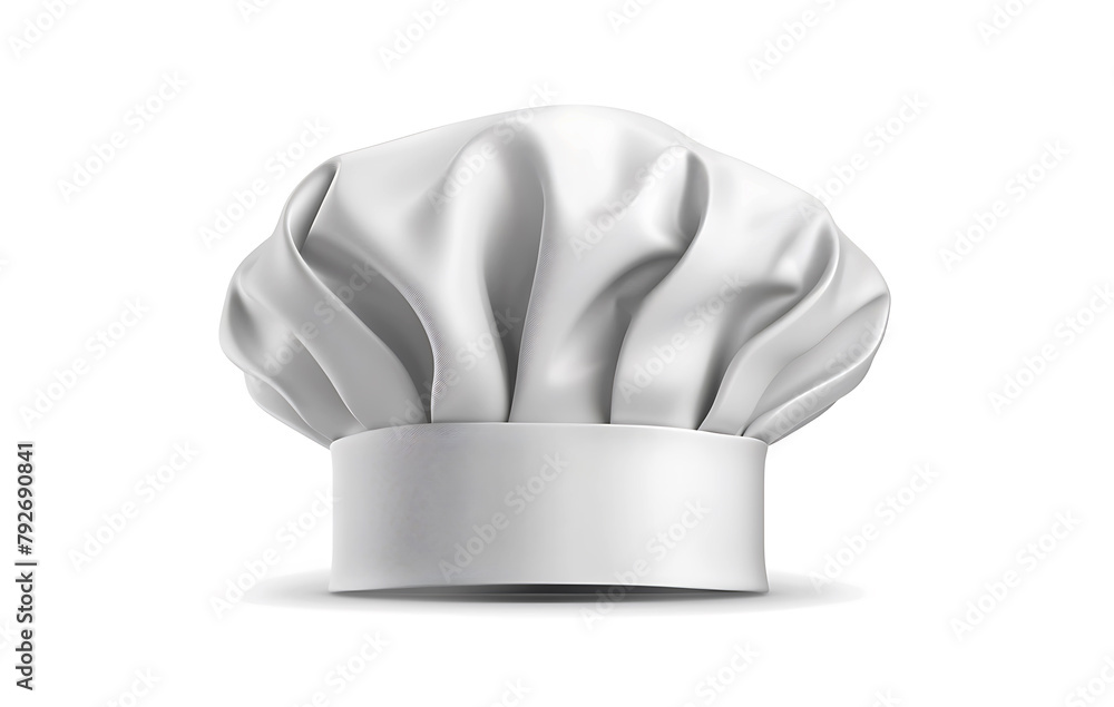 A white chef's hat, high resolution, isolated on the background, generative AI A white chef's hat, high resolution, isolated on the background, generative AI