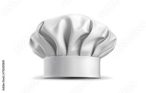 A white chef's hat, high resolution, isolated on the background, generative AI 