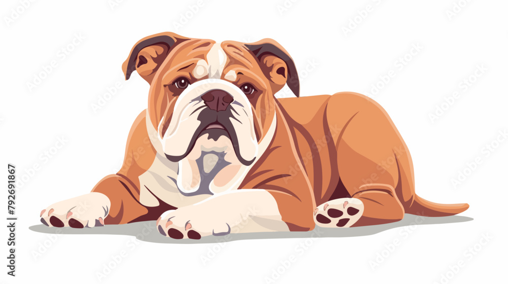 Cute dog of English bulldog breed. Funny chunky doggy