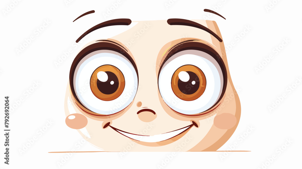Cute face avatar with funny facial expression emotion